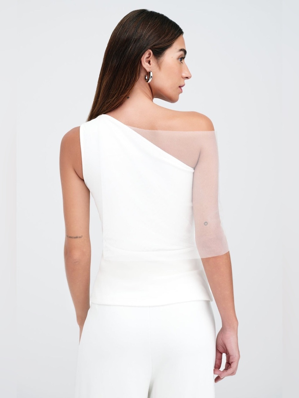 Marcella Zinnia Top European Ponte Mesh One-Shoulder Top szM NWOT - Picture 6 of 14